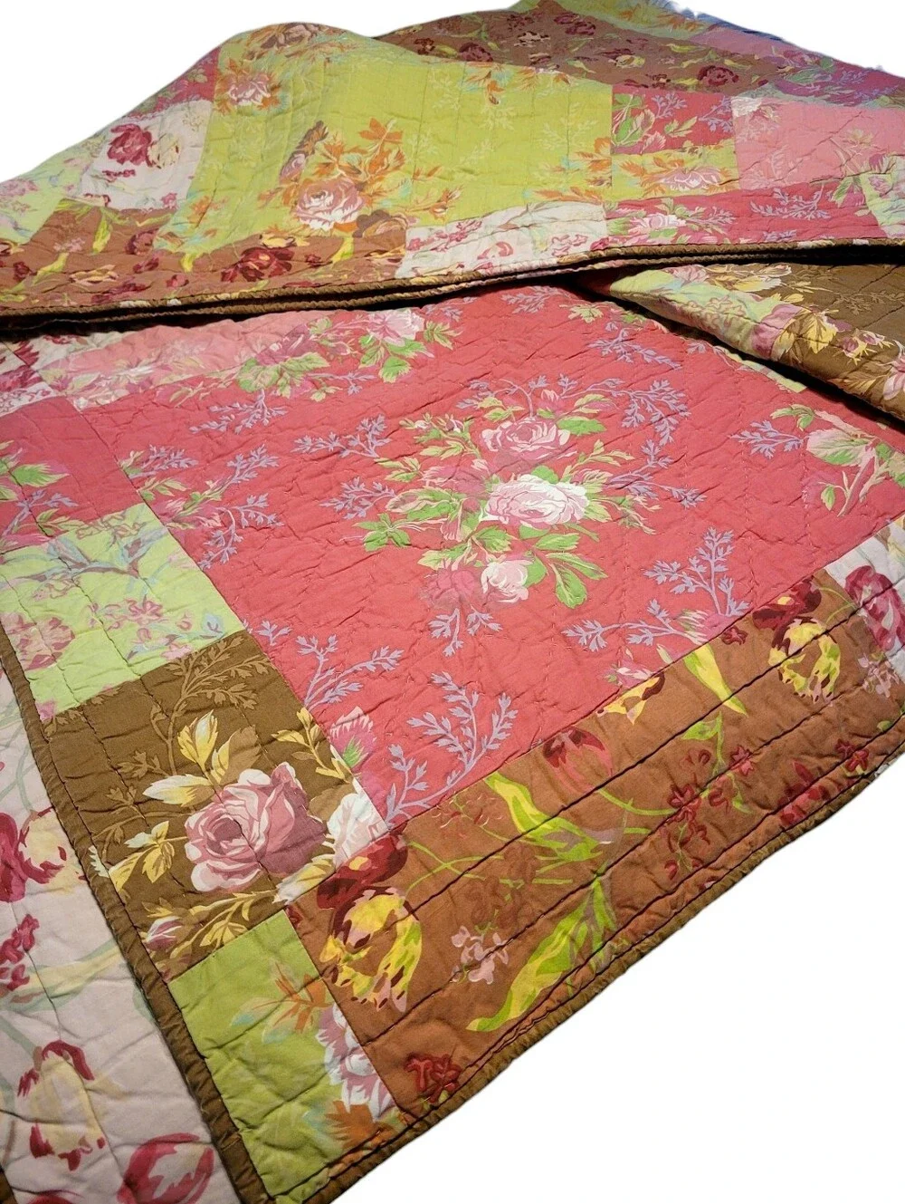 Pine Cone Hill COCO Queen Size Reversible Cotton Quilt Retired Pattern Vintage